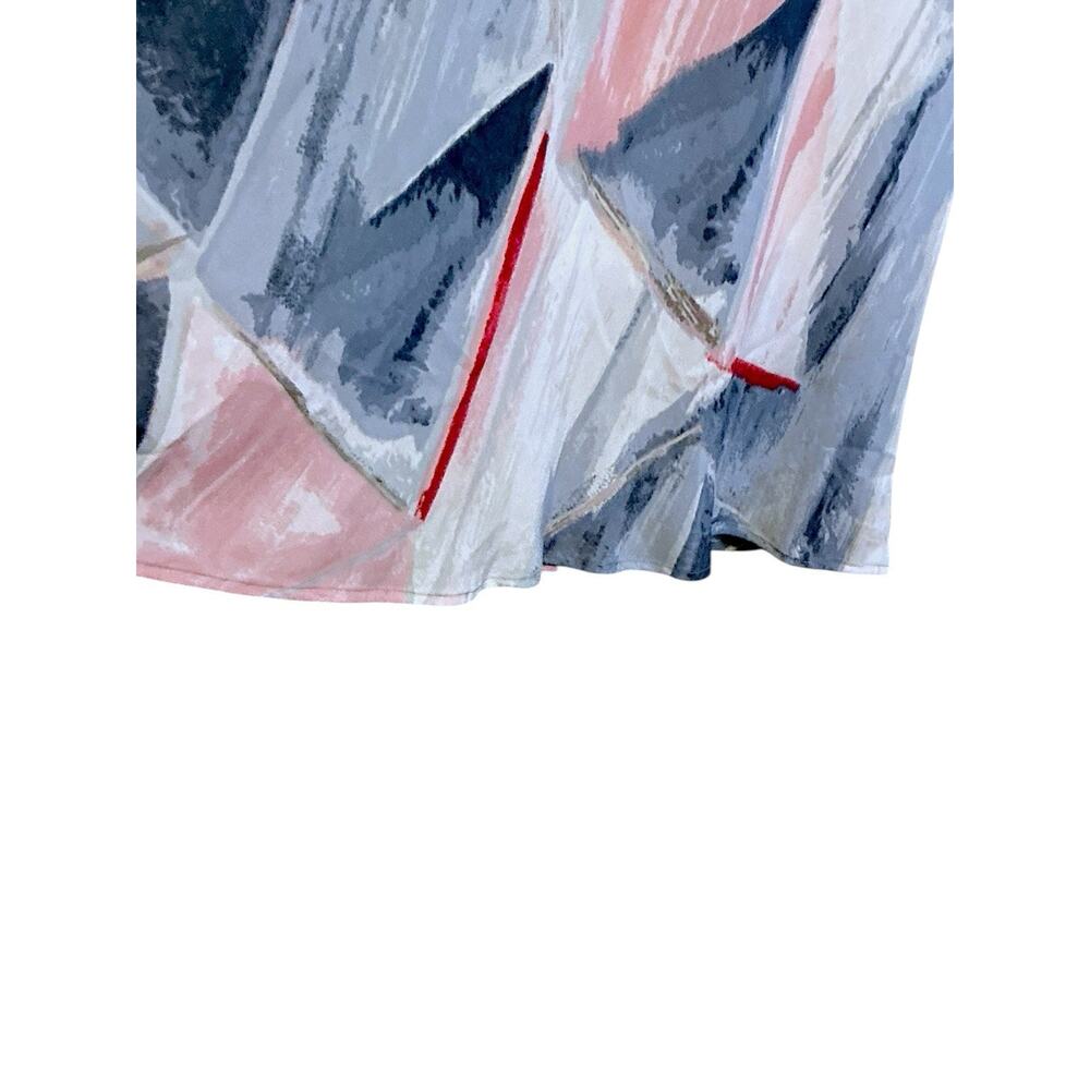 NIC+ZOE Artsy Abstract Multicolor Cowl Neck Sleeveless Dress‎ Flowy Feminine-L - Picture 8 of 12